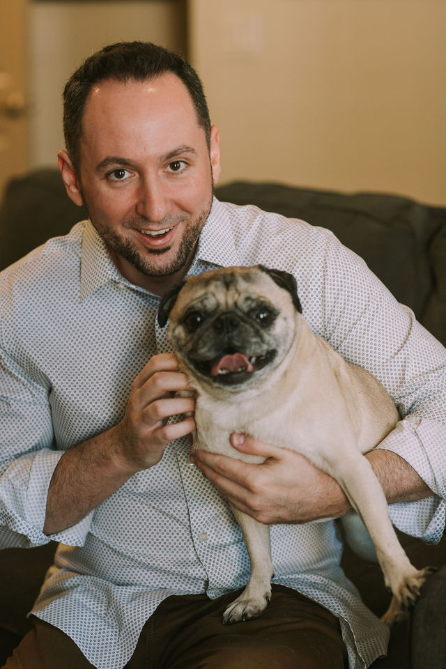 Dating photo with a dog, taken by The Match Artist