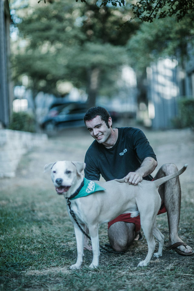 Dating photo with a dog, taken by The Match Artist